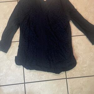 Chic Navy Lace Blouse